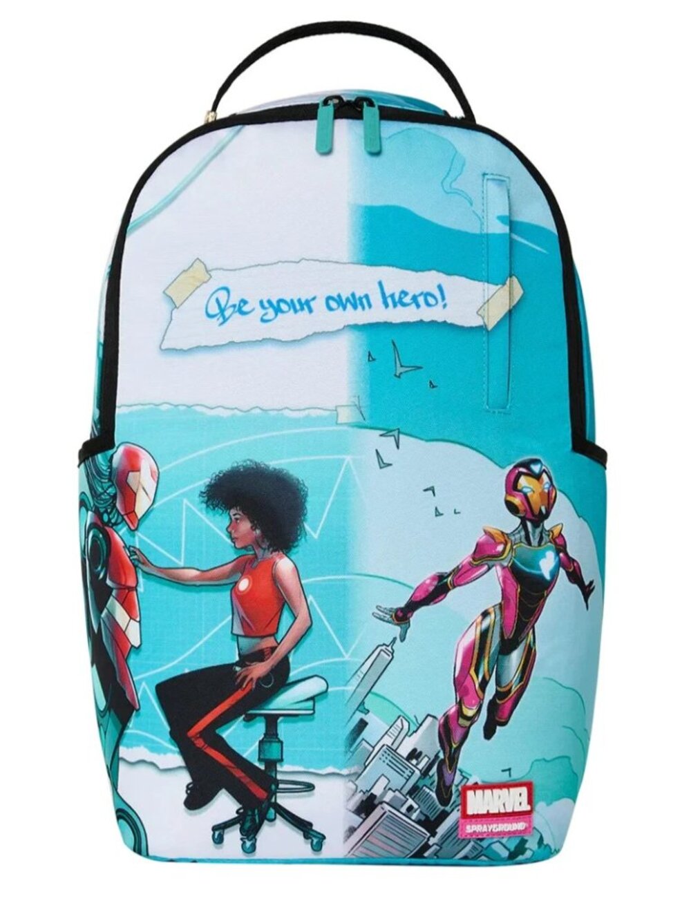 Sprayground Be Your Own Hero Backpack🔥New Black Bookbag Large School Bag